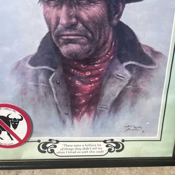 Framed Cowboy Portrait with Hat and Bandana - Picture 4 of 9